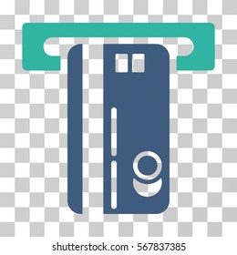 ATM Machine icon. Vector illustration style is flat iconic bicolor symbol, cobalt and cyan colors, transparent background. Designed for web and software interfaces.