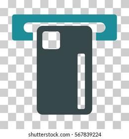 ATM Machine icon. Vector illustration style is flat iconic bicolor symbol, soft blue colors, transparent background. Designed for web and software interfaces.