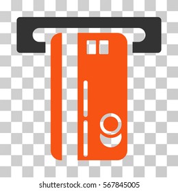 ATM Machine icon. Vector illustration style is flat iconic bicolor symbol, orange and gray colors, transparent background. Designed for web and software interfaces.