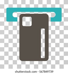ATM Machine icon. Vector illustration style is flat iconic bicolor symbol, grey and cyan colors, transparent background. Designed for web and software interfaces.