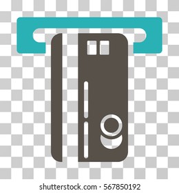 ATM Machine icon. Vector illustration style is flat iconic bicolor symbol, grey and cyan colors, transparent background. Designed for web and software interfaces.