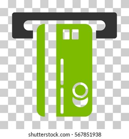 ATM Machine icon. Vector illustration style is flat iconic bicolor symbol, eco green and gray colors, transparent background. Designed for web and software interfaces.