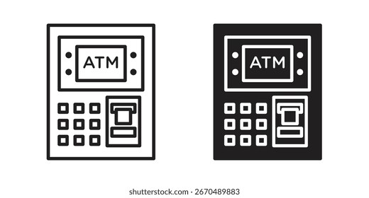 ATM machine icon vector, sign and symbol for design, website or apps elements.