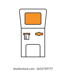 atm machine icon with white background vector stock illustration