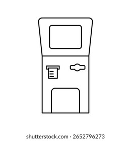atm machine icon with white background vector stock illustration