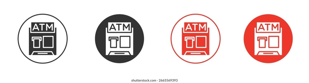Iconos del cajero automático. Estilo de diseño plano. Símbolos de Vector de Diseño gráfico. 