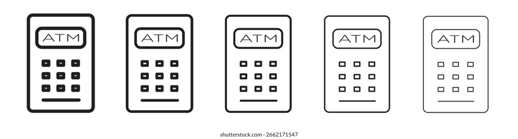 ATM machine icons. simple and modern vector icon designs