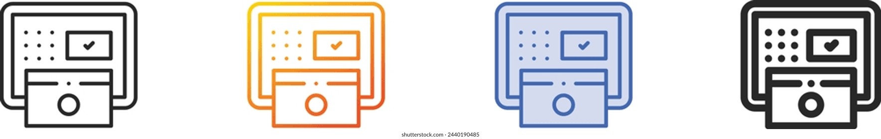 atm machine icon.Thin Linear, Gradient, Blue Stroke and bold Style Design Isolated On White Background