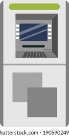 Máquina ATM, ilustración, vector sobre fondo blanco.