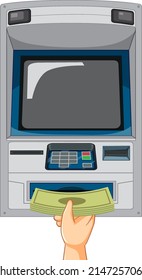 ATM machine isolated on white background illustration