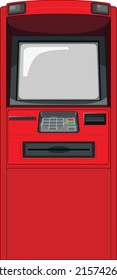 ATM machine isolated on white background illustration