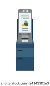 Geldautomat einzeln auf weißem Hintergrund. Geldautomat. Banktechnik.