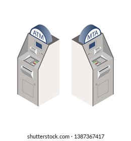 Atm machine isometric illustration icon. Vector.