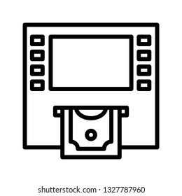 ATM machine line icon