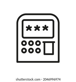 ATM Machine line icon. Vector symbol on white background. For Web and APP