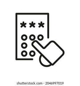 ATM Machine line icon. Vector symbol on white background. For Web and APP