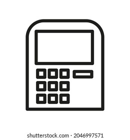 ATM Machine line icon. Vector symbol on white background. For Web and APP