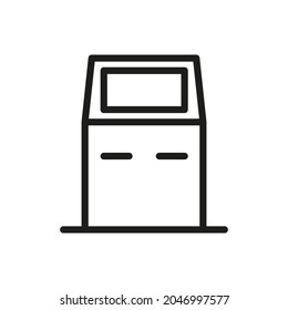 ATM Machine line icon. Vector symbol on white background. For Web and APP