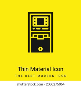 Atm Machine icono de material amarillo brillante mínimo