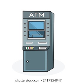 Atm machine on white background vector illustration