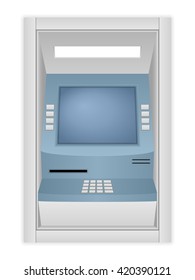 ATM machine on a white background.