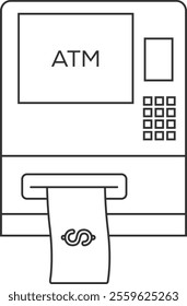 ATM machine outline vector design
