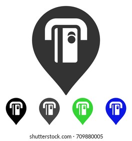 ATM Machine Pointer icon. Vector illustration style is a flat iconic atm machine pointer symbol with black, grey, green, blue color variants. Designed for web and software interfaces.