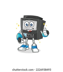 the ATM machine robot character. cartoon mascot vector