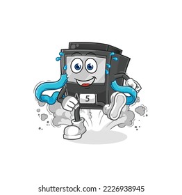 the ATM machine runner character. cartoon mascot vector