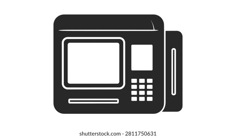 Atm Machine Silhouette With Card Reader And Display Screen Silhouette