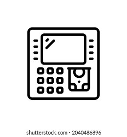 Atm Machine Silhouette Icon On White Background