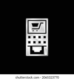 Atm Machine silver plated metallic icon