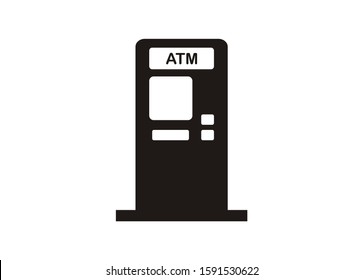 ATM machine. Simple icon in black and white