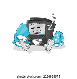 the ATM machine sleeping character. cartoon mascot vector