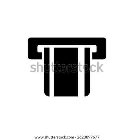 ATM Machine Slot with Card Insertion, Solid Black Banking Icon