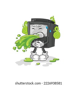 el cajero automático lanza caricatura. vector de mascota de dibujos animados