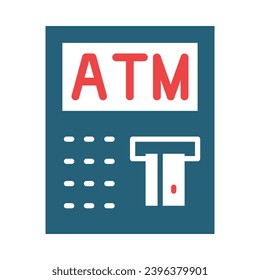 ATM Machine Vector Glyph Two Color Icons For Personal And Commercial Use.
