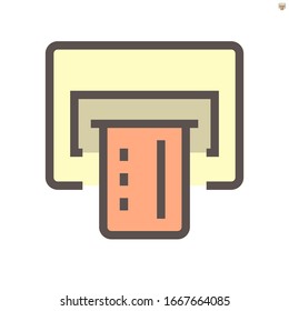 Atm machine vector icon design for financial graphic design element, 48x48 pixel perfect and editable stroke.