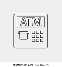 Atm machine vector icon illustration sign