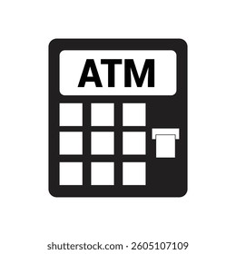 Atm machine vector icon illustration sign