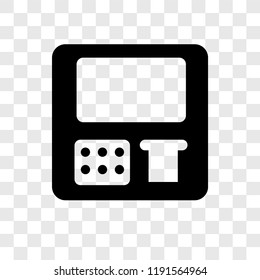 Atm machine vector icon isolated on transparent background, Atm machine transparency logo concept