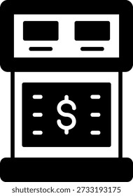 Icono del Vector de la máquina del cajero automático en estilo moderno