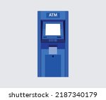 ATM Machine Vector Illustration flat style design. Cash withdrawal. Banking technology. Isolated on white background