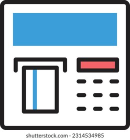 ilustración del vector de la máquina atm en un fondo transparente. Símbolos de calidad superior. Iconos vectoriales de color de línea para el concepto y el diseño gráfico.
