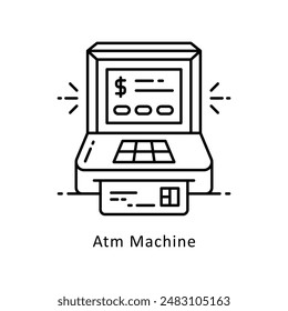 Darstellung des Symbolstils der ATM-Vektorgrafik. Symbol auf weißem Hintergrund EPS 10 Datei