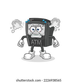 the ATM machine very angry mascot. cartoon vector