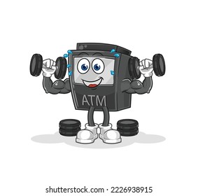 the ATM machine weight training illustration. character vector