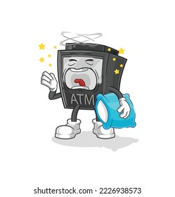 the ATM machine yawn character. cartoon mascot vector