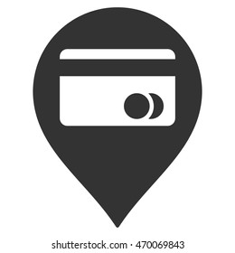 ATM Map Marker icon. Vector style is flat iconic symbol with rounded angles, gray color, white background.