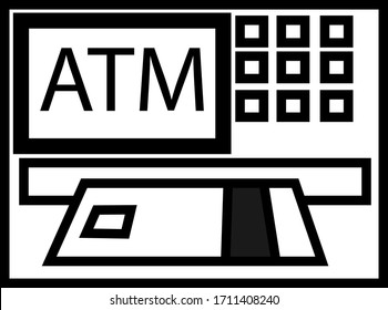 ATM minimalist symbol design vector